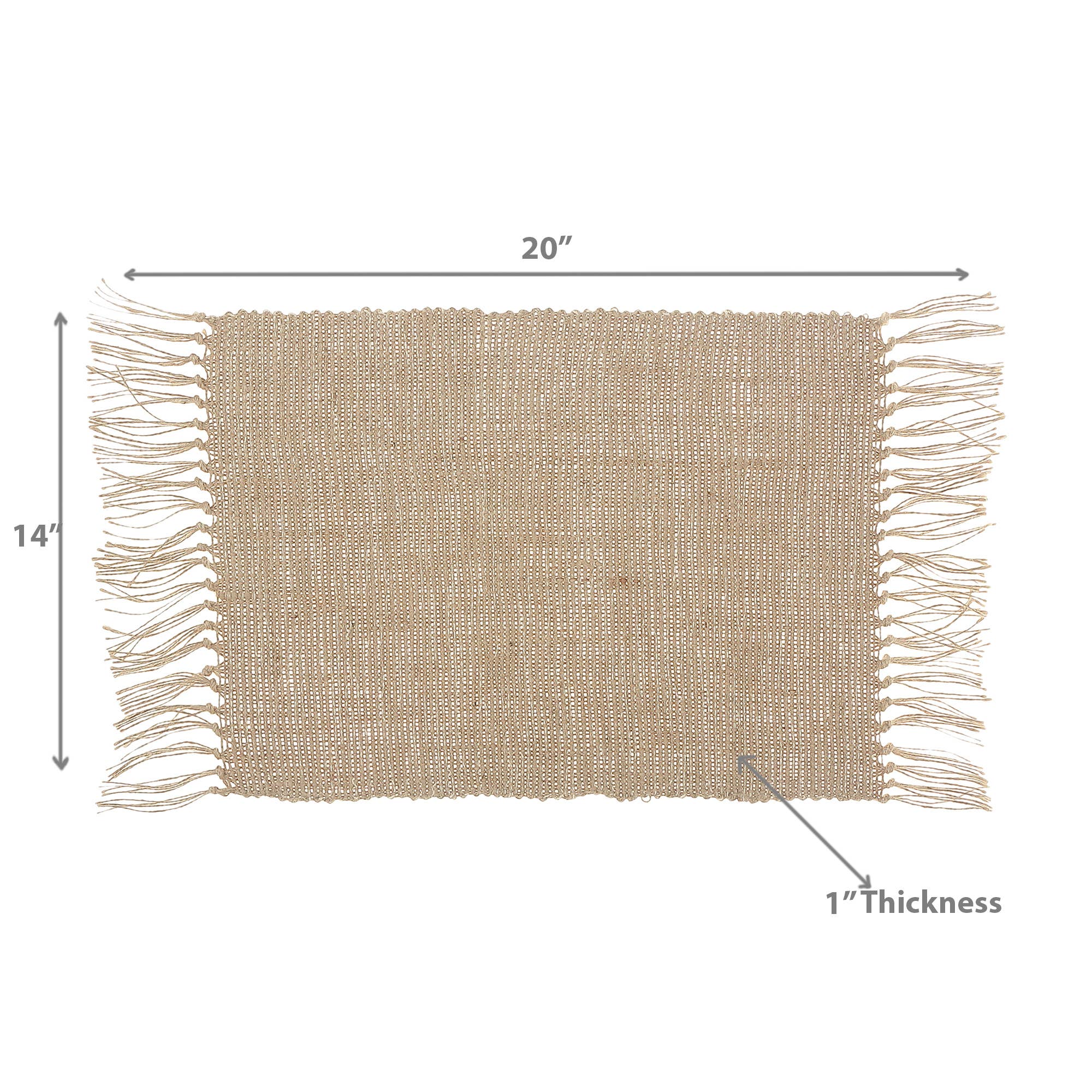 Brown Rectangular Handloom Placemat White Natural for wholesale on Faire2