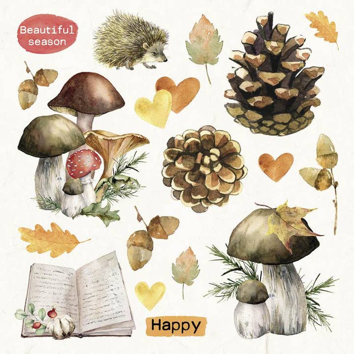 Ecstasy Crafts Distributing - Wholesale Craft supplies - SL Die-Cut Block Fall Elements Beauty Of Fall 150x150mm 20 Sh nr.093