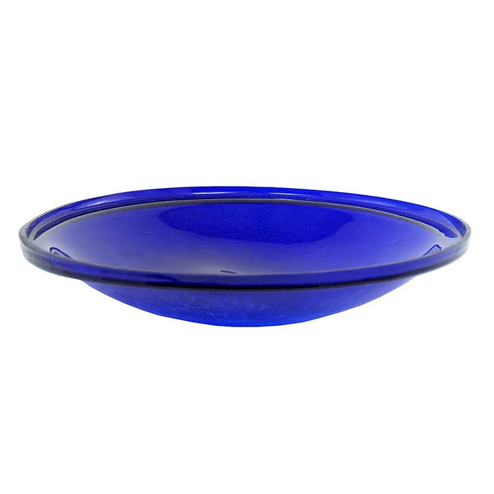 ACHLA Designs - Wholesale Bird Bath - 14" Crackle Glass Bowl - Cobalt Blue
