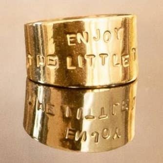 Handmade ring "Enjoy the Little Things" – Handcrafted brass jewelry for wholesale by MARLAH