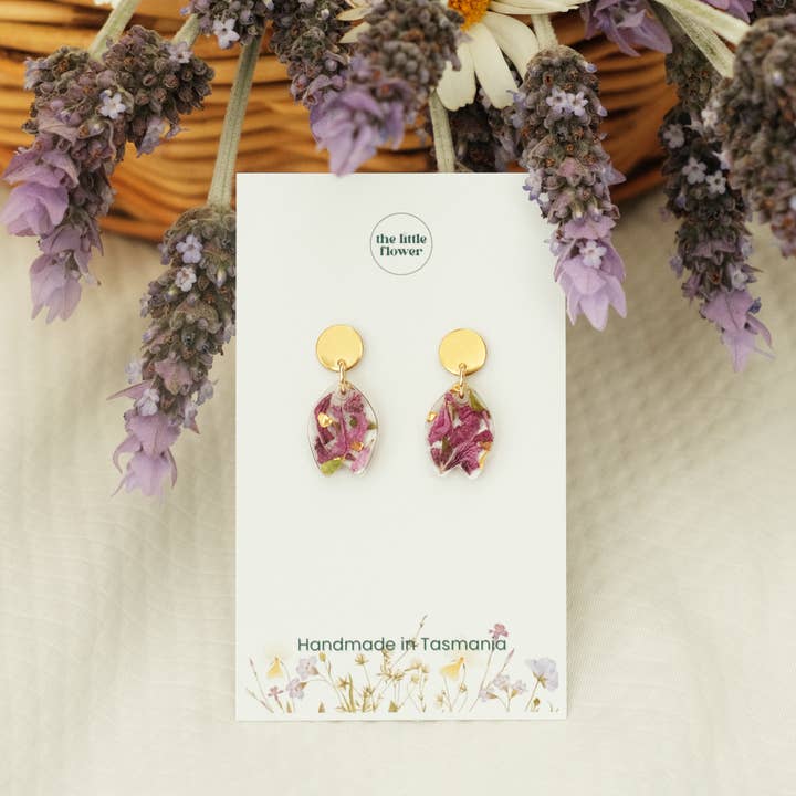 Tasmanian Lavender Studs for wholesale by The Little Flower Handmade