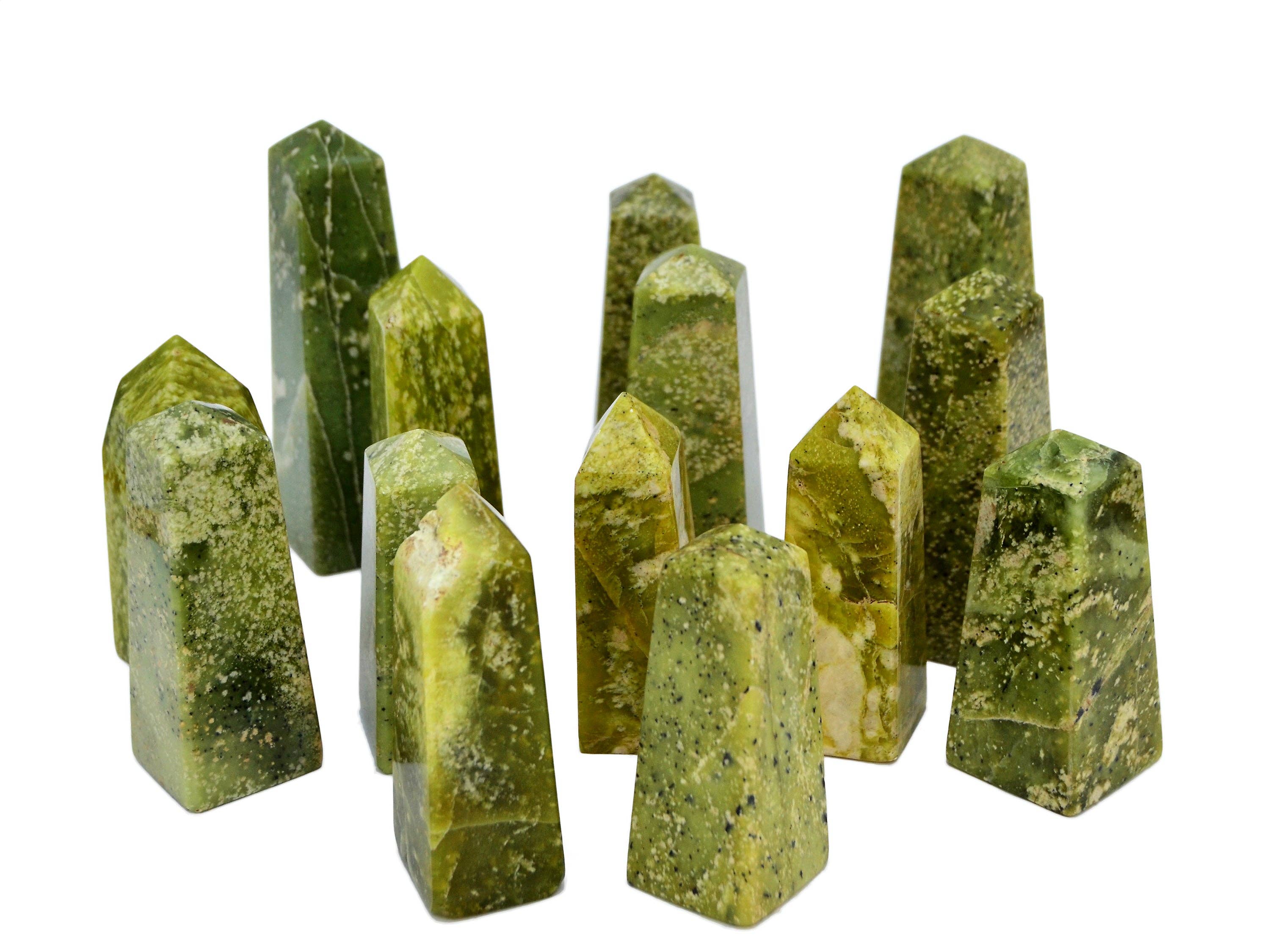 Kaia & Crystals - Wholesale Spiritual Stone/Crystal - 1 Kg Lot of Serpentine Obelisk Crystal (3-6 Pcs)9