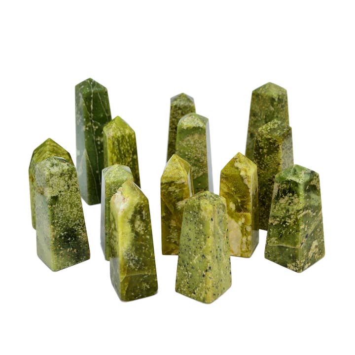 Kaia & Crystals - Wholesale Spiritual Stone/Crystal - 1 Kg Lot of Serpentine Obelisk Crystal (3-6 Pcs)9