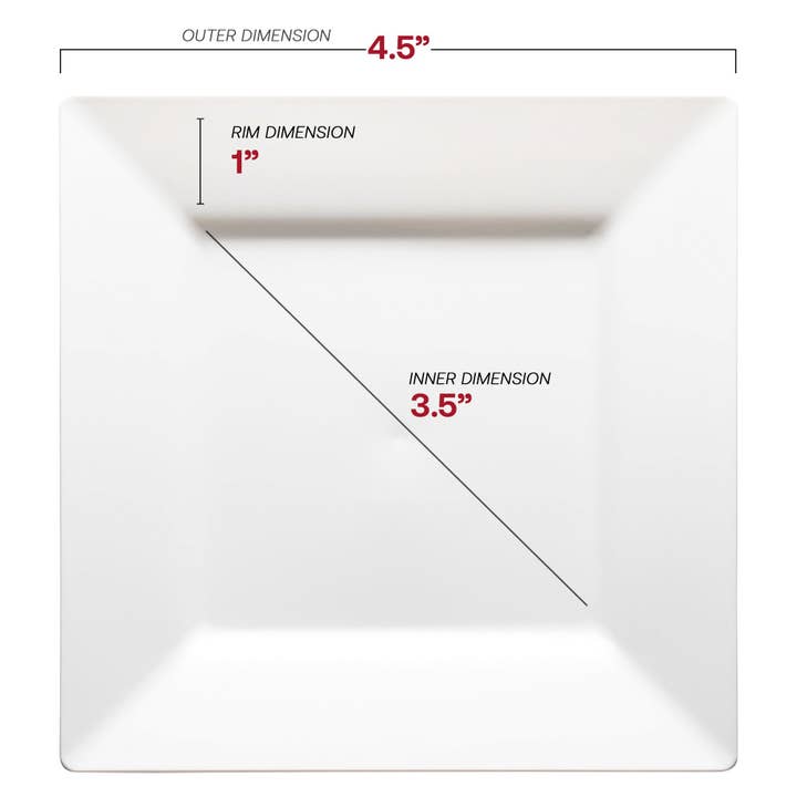 Smarty had a Party - Wholesale Disposable plate - 4.5" White Square Plastic Pastry Plates - 20 pcs2