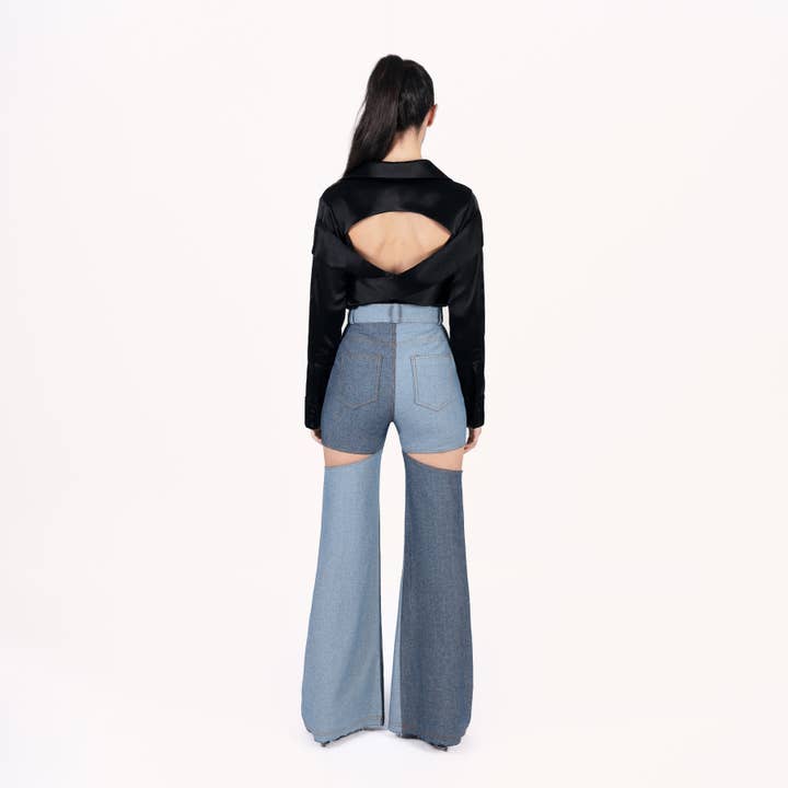 BASTIANVIANA – calças de ganga - Mulher por atacado – Jeans Bicolor1