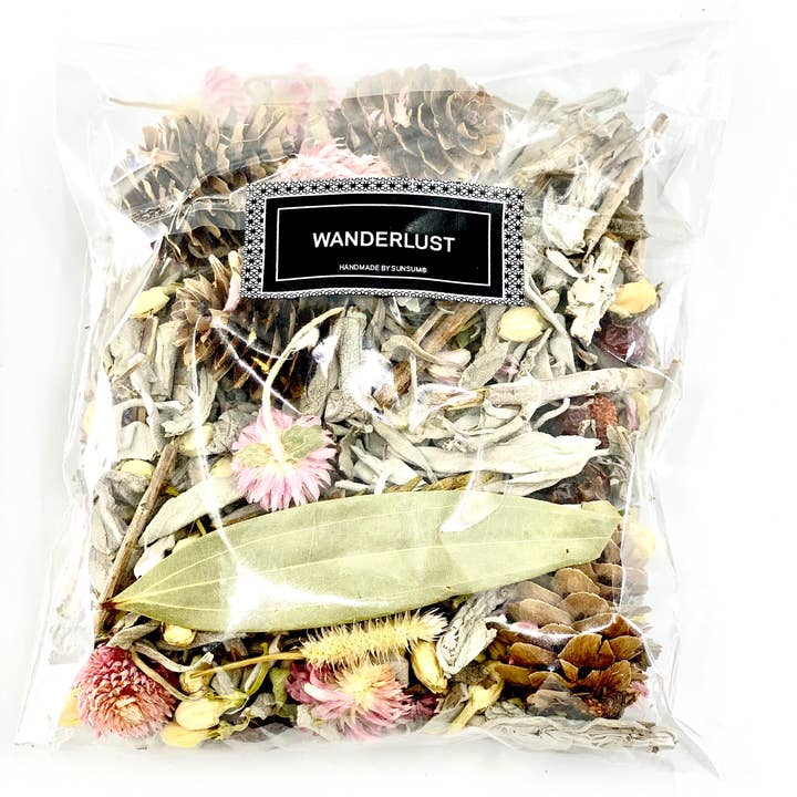 Wanderlust, Wildflower & Sage, Naturally Scented, Loose Dried Flowers, Flower Confetti, Potpourri, 2 oz for wholesale by Sunsum Intentional Living