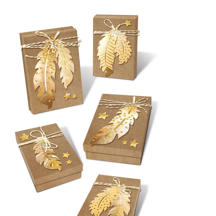 URSUS® / Buntpapierfabrik Ludwig Bähr GmbH & Co. KG - Wholesale Gift Box - “Feathers” gift box set, cream/gold2