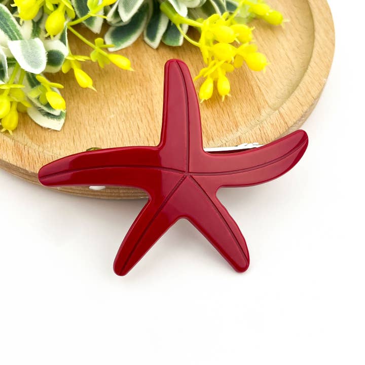 TheDivaSoap - Wholesale Hair Clip - Women's - Acetate Starfish Hair Clip, Ocean-Inspired Side Clip