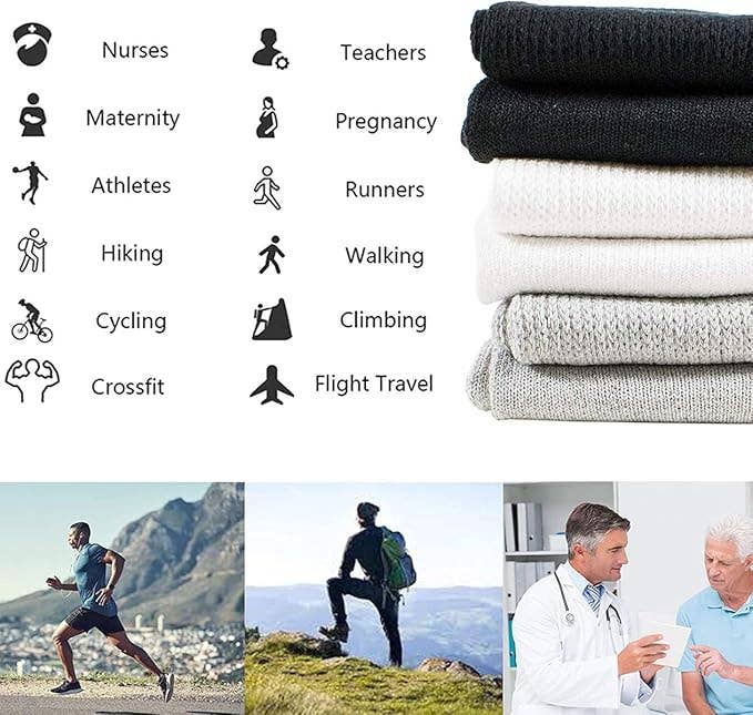 Diabetic Socks For Men Women Non-Binding Doctor Approved Diabetic Crew Socks White 6 Pairs Size 9-11 for wholesale on Faire3