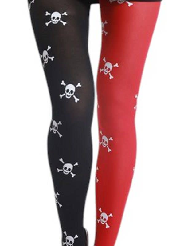 KBW Global Corp. - Wholesale Tights - Women's - Red and Black Pirate Tights — One Size Fits Most0