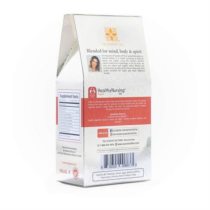 Secrets Of Tea - Wholesale Nursing Tea - Maternity - Healthy Nursing Fruits- USDA Organic Lactation Tea- 40Serv
