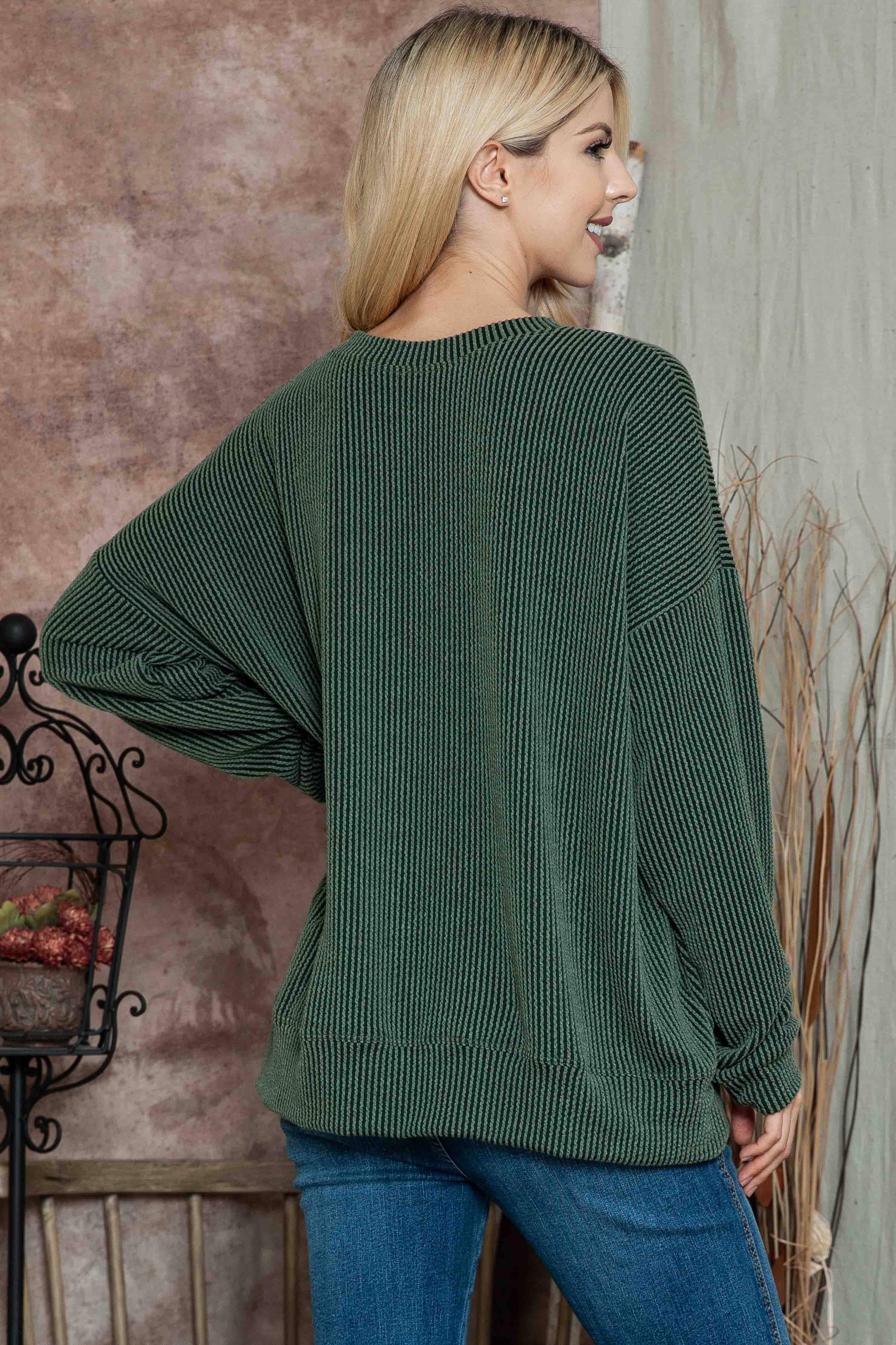 Burgundy Apparel - Wholesale Sweatshirt - Women's - WAVE RIB OVERSIZED SWEATSHIRT5