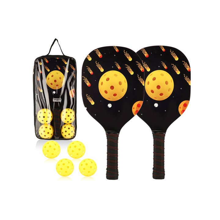 Nima Accessories Inc - Wholesale Sporting Accessories - Pickle Ball Printed Paddle with Balls Set