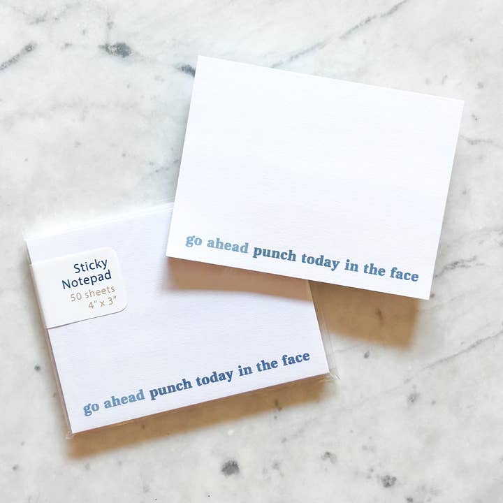 Punch today in the face: Sticky notepad for wholesale by and the moon will rise