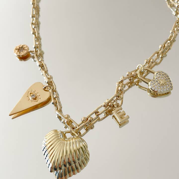 Goldie Charm Bar - Venta al por mayor Abalorios/colgantes individuales - KIT DE ENCANTOS PARA MEJOR AMIGA DEL DÍA DE GALENTINE