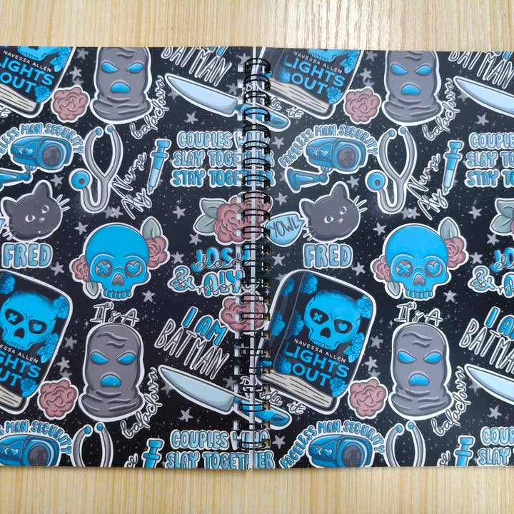 Lights Out A5 Spiral Notebook for wholesale by Posh Paperie