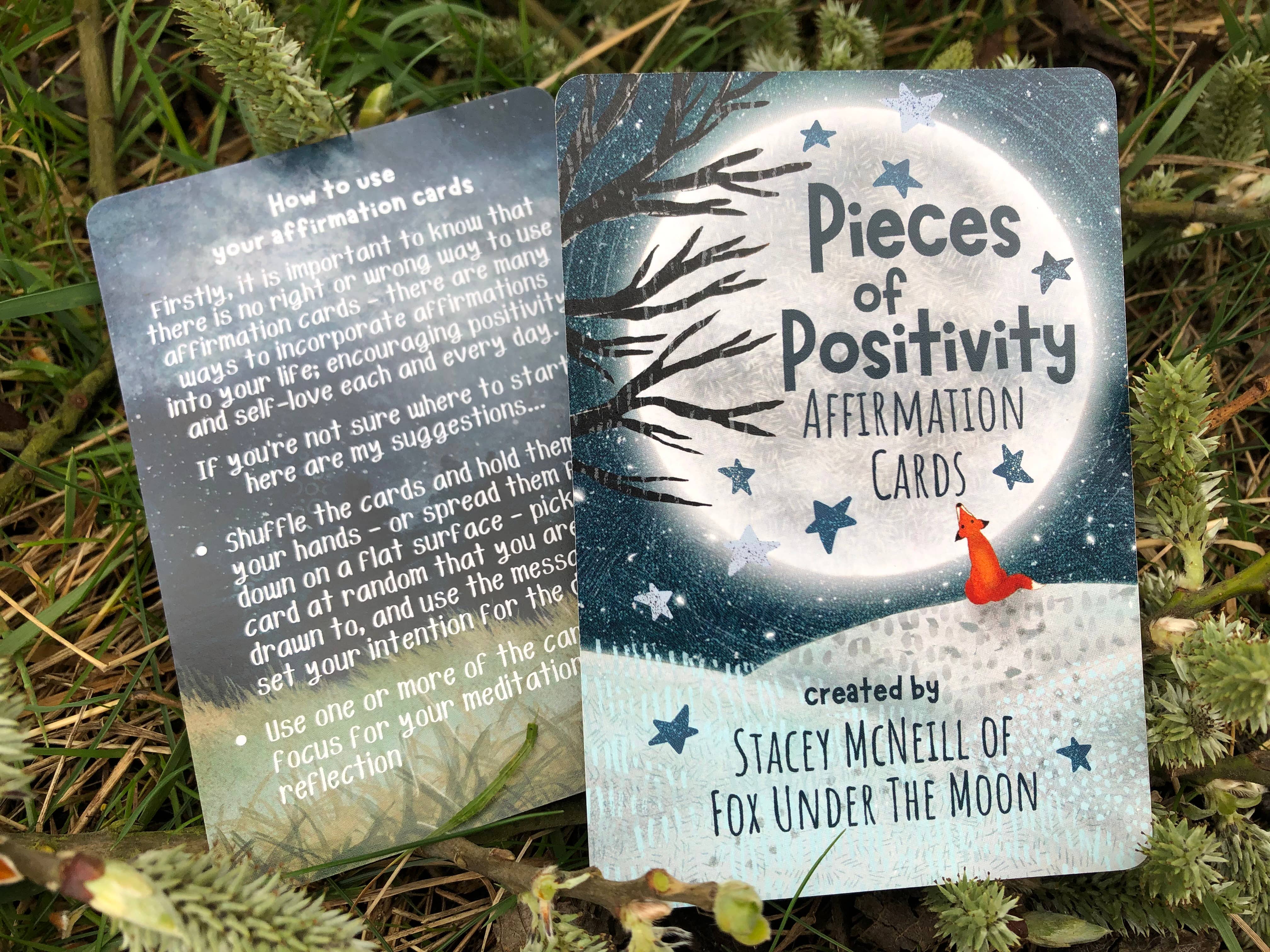 Fox Under The Moon – wholesale Tarot-kort – 54 st positivt bekräftande kort med träställ2