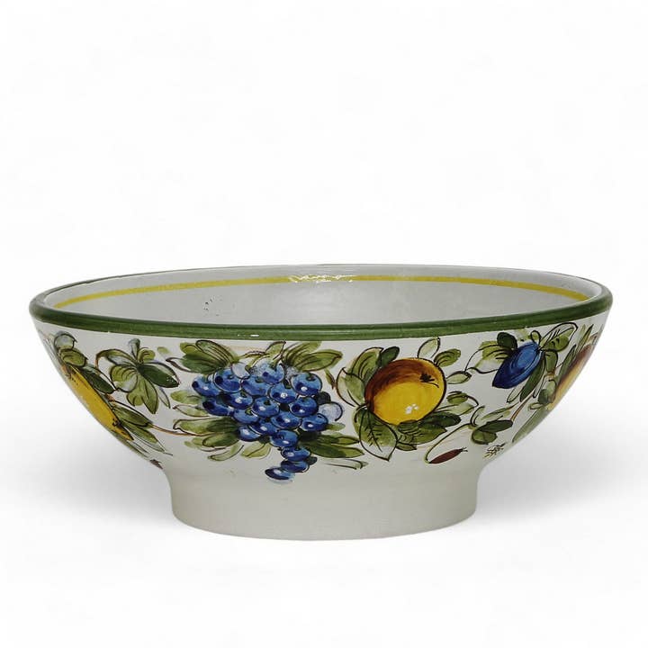 TOSCANA PLANTER CIOTOLA : Grand Pot Rond Bas Toscan 'Ciotolone' - Terre cuite résistante au gel pour intérieur/extérieur - Design LIMONI FONDO MIELE pour la vente par Artistica - Deruta of Italy