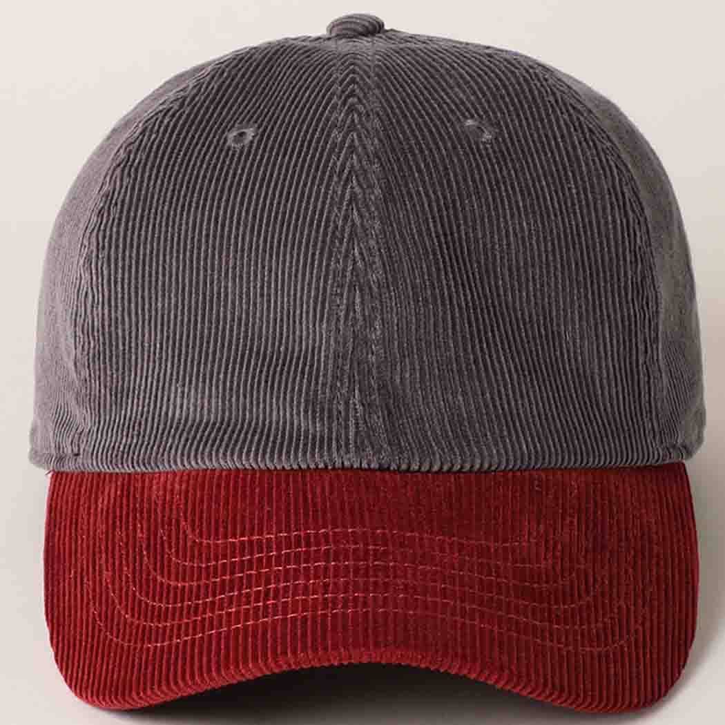 Fashion City - Wholesale Baseball Cap - Unisex - Corduroy Two-Tone Adjustable Baseball Cap51