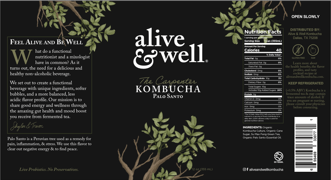 Alive & Well Kombucha - Wholesale Kombucha - Palo Santo Kombucha4