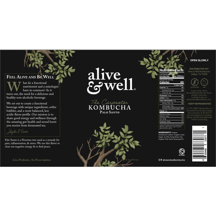 Alive & Well Kombucha - Wholesale Kombucha - Palo Santo Kombucha4