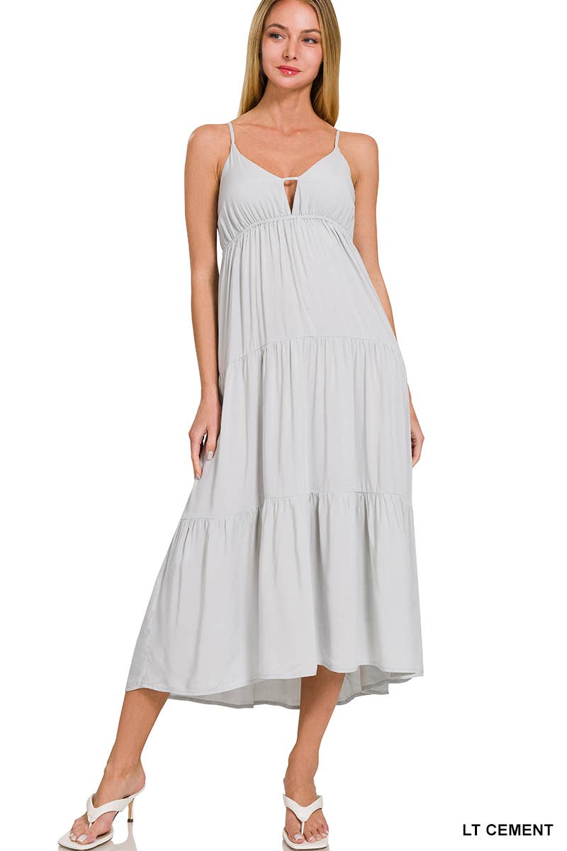 42POPS - Venta al por mayor Vestido - Mujer - ,.....Vestido midi con volantes y tirantes ajustables Sweetheart8