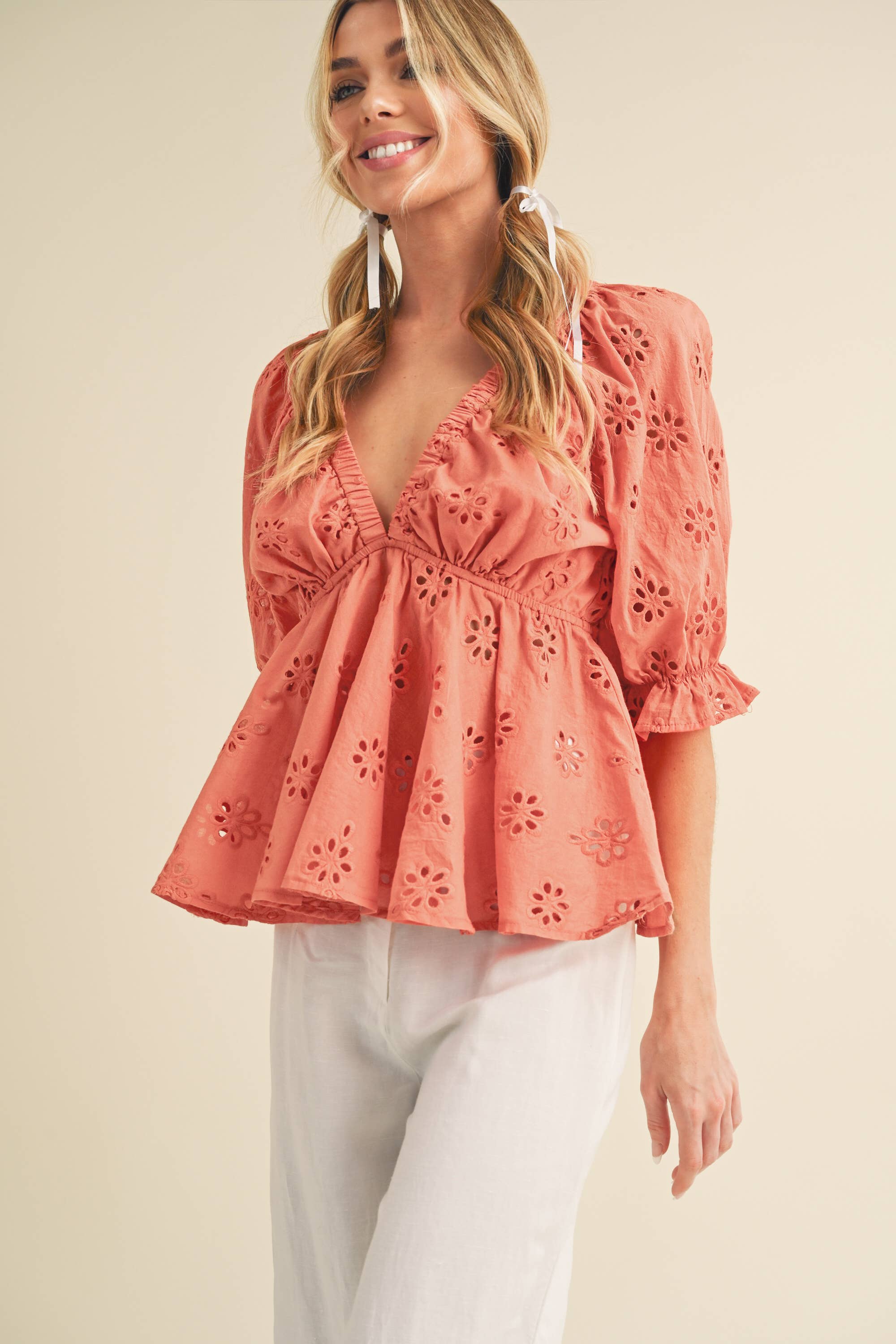 AEMI + CO - Vente Chemisier – femme - 8290DK Haut Brodé à Œillets Hazle 59