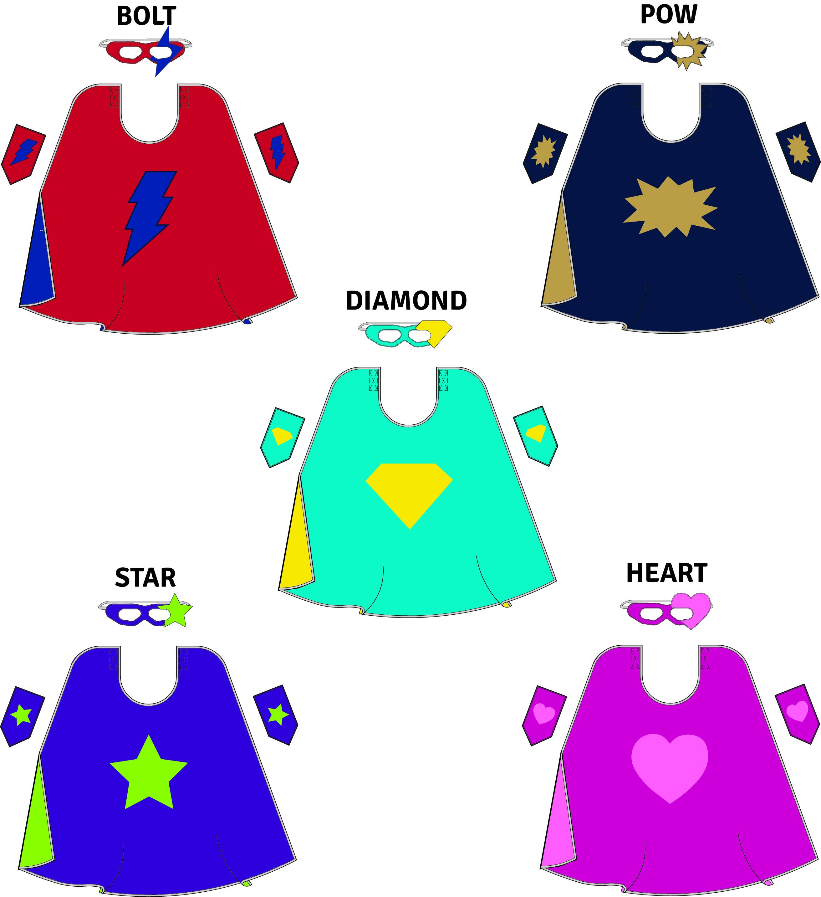 everfan – Engroshandel Kappe - Børn – Superhero Starter Set - Kap, øjenmaske og håndledsmanchetter6