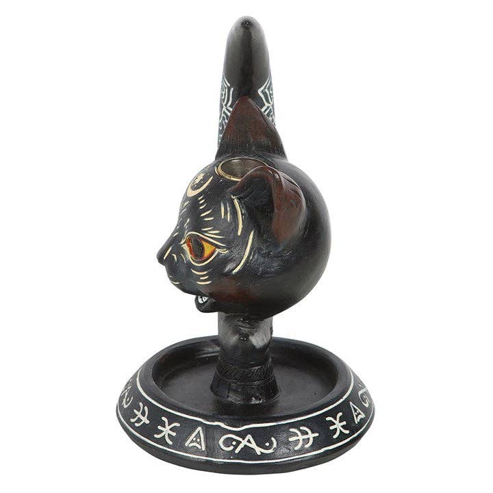 Something Different Wholesale – wholesale Incense holder – Gothic Black Cat Moon Backflow Incense Burner