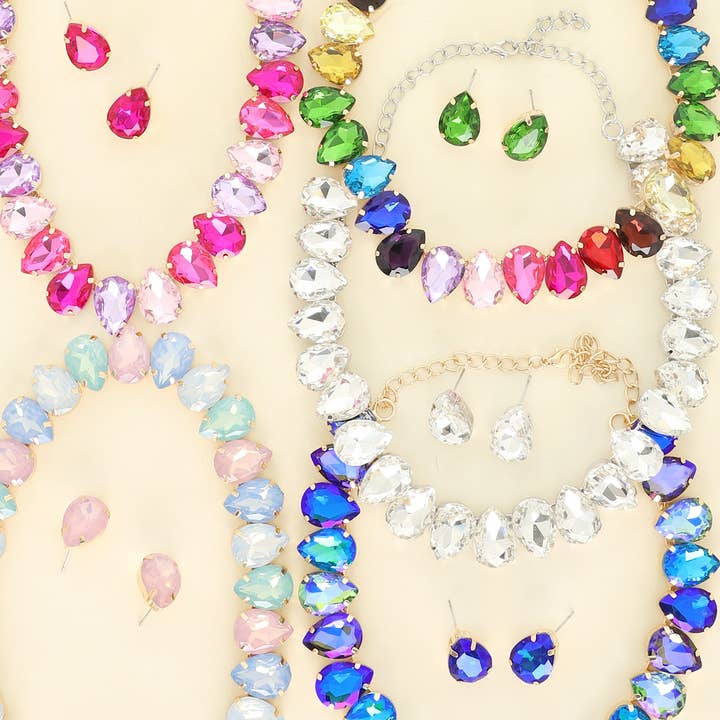 Teardrop Cut Crystal Gemstone Collar Necklace Set and other Purchase Wholesale collar bolas seda. Free Returns & Net 60 Terms on Faire trending on Faire.