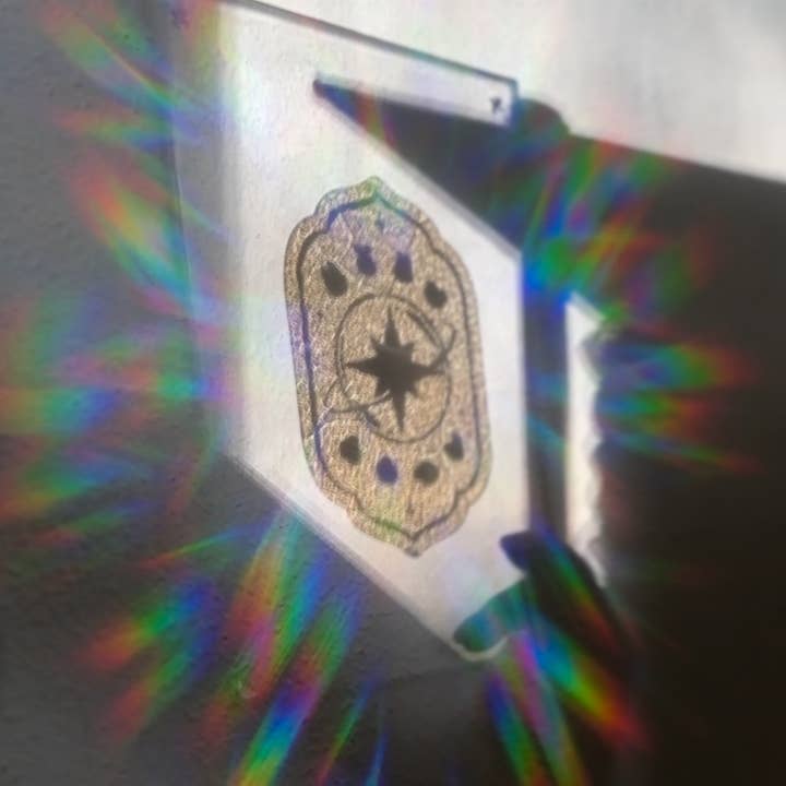 Riskit Design - Wholesale Suncatcher - KPOP Stay's Compass Rainbow Suncatcher Decal Sticker2