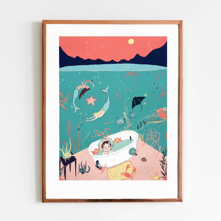 Rêves de baignoire - peinture pour enfants pour la vente par Lizz Miles Art