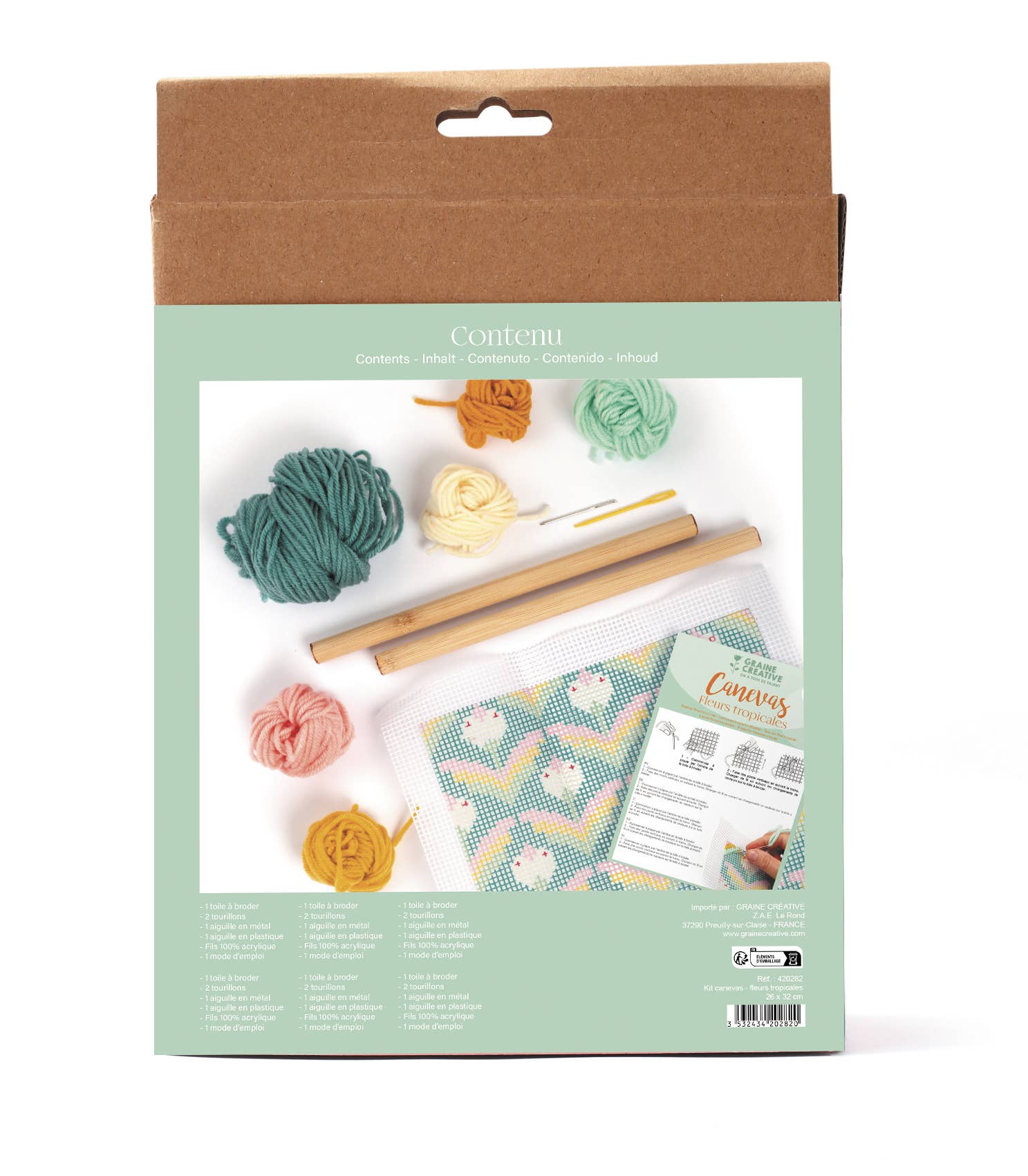 Graine Créative - Vendita all'ingrosso Kit per lavoretti fai da te - Kit tela fiori tropicali2