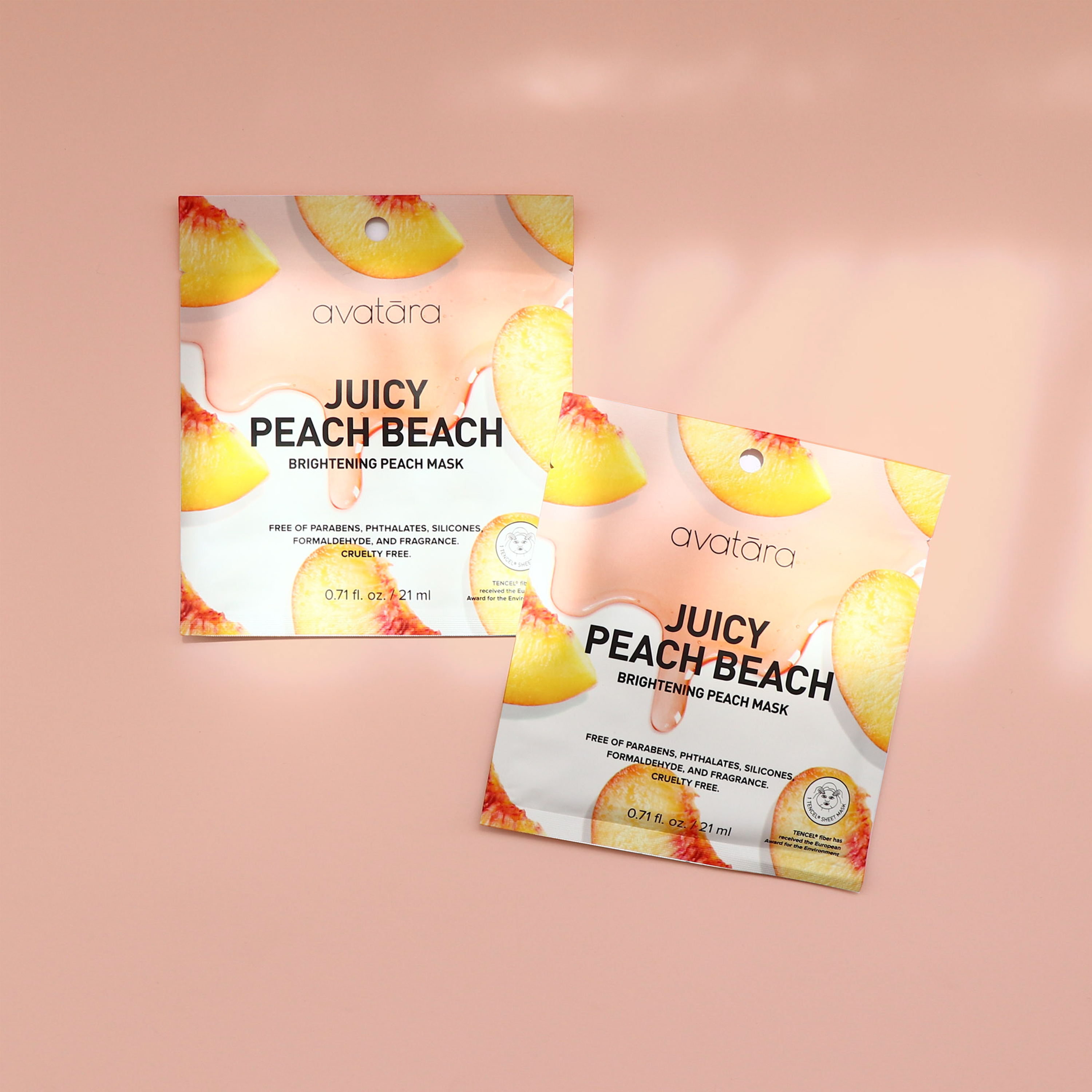 Avatara - Vente Masque pour le visage - Masque en tissu illuminant Juicy Peach Beach3