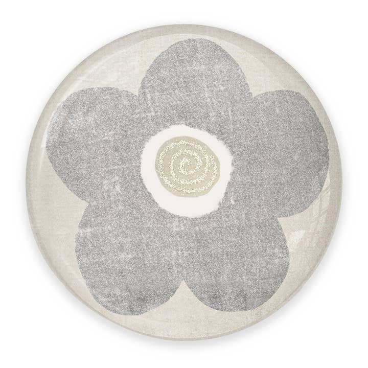 Paperweight - Rustic Gray Glitter Flower for wholesale by Susan Case Designs