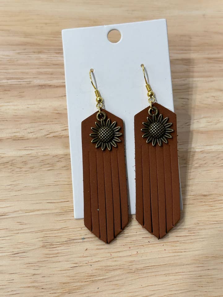 Fringe with Sunflower Charm for wholesale by K Leather Designs