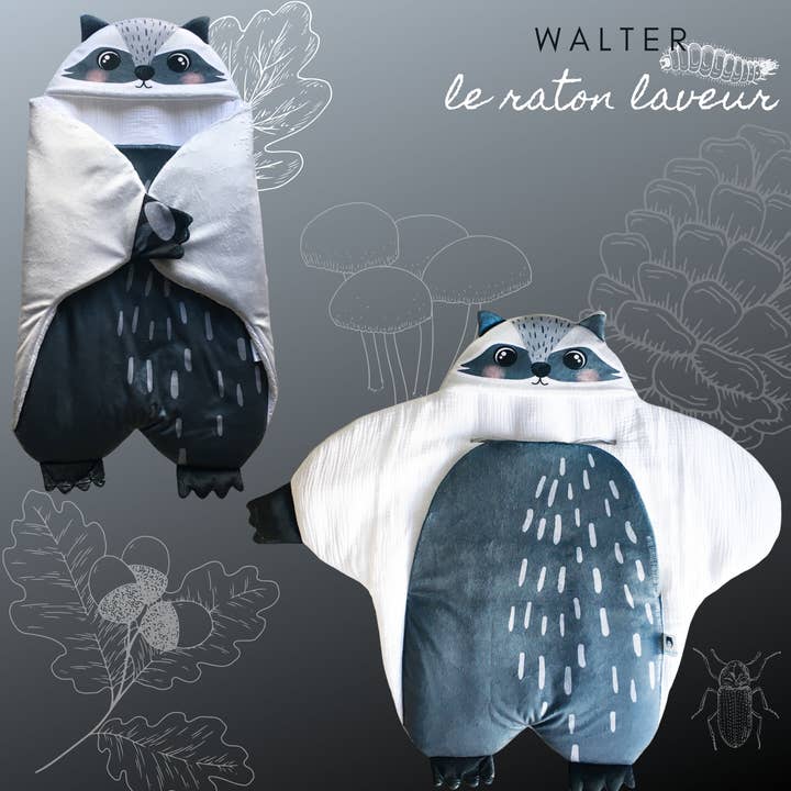 Travel Blanket - Raccoon - Walter for wholesale by Zakkids