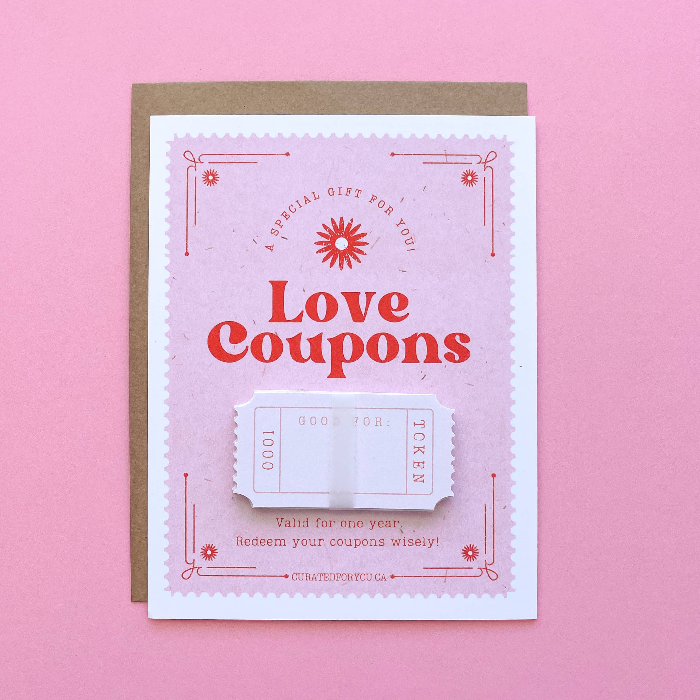 Curated for You Gifts - Wholesale Love Card - Retro Love Coupons / Tickets