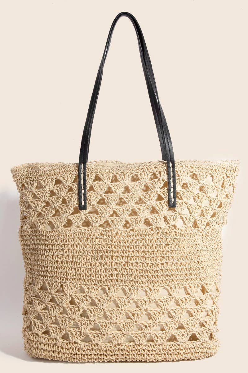 Anarchy Street - Wholesale Tote Bag - Women's - Leather Handle Knitted Tote Bag4