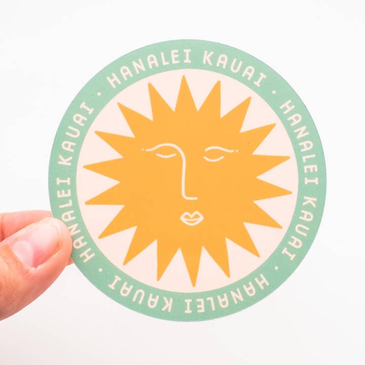 Hanalei Kauai Sun vinyl sticker for wholesale by Union Made