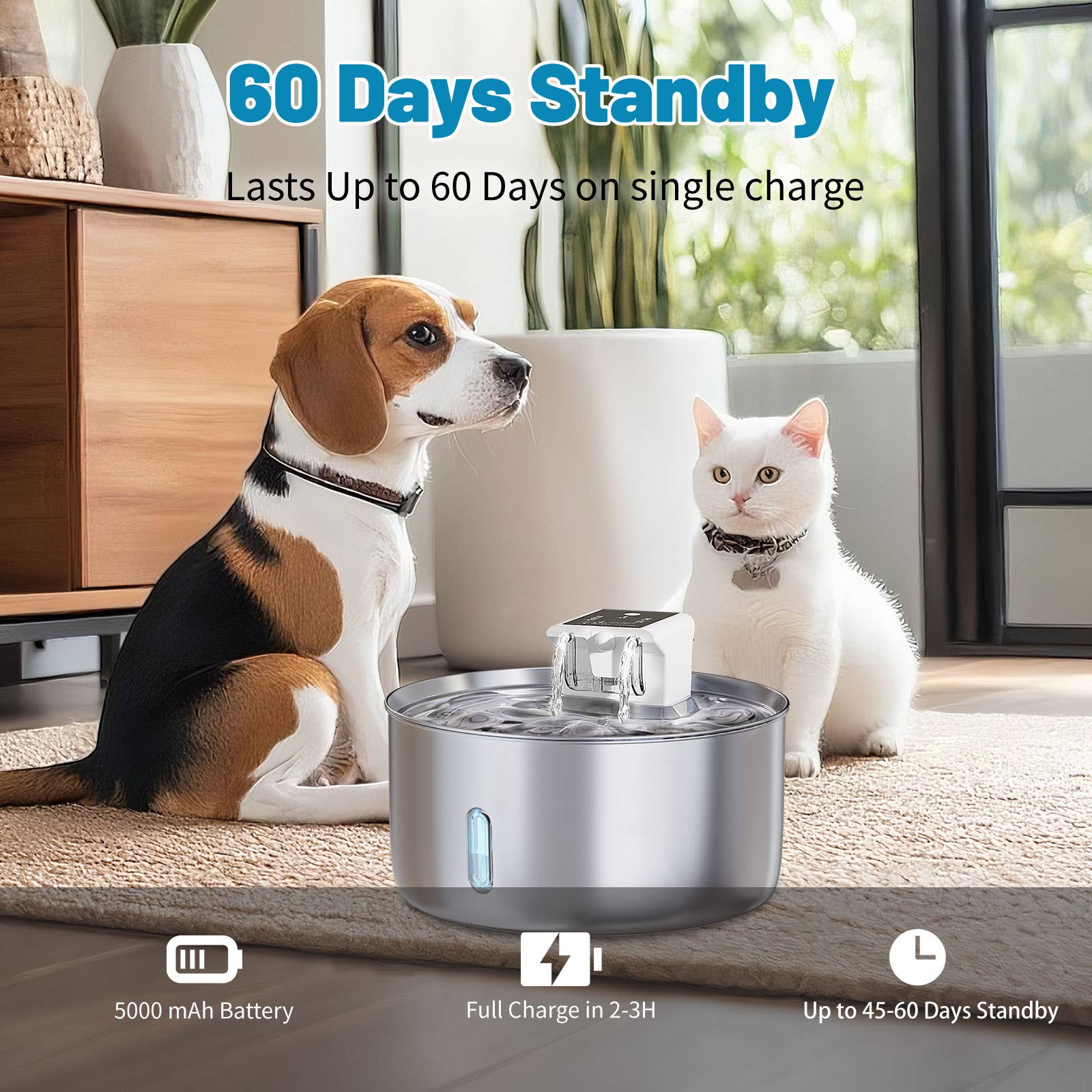 Liffy - Wholesale Pet Bowl - Cat/Dog - Smart Stainless Steel Pet Water Fountain for Cats and Dogs2