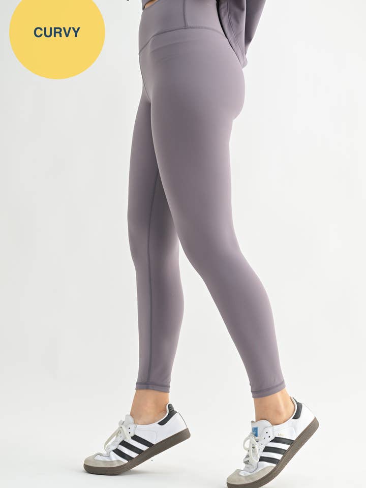 Mono B – wholesale Athletic/lounge leggings – Women's – CURVY Lycra-Blend Sweetheart Back Leggings
