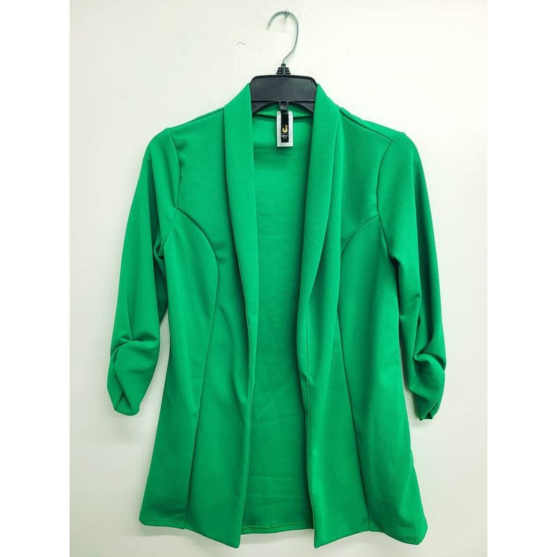 Uptown Apparel – wholesale Blazer – Women's – JK6880 Shirred 3/4 Sleeve Elegant Blazer1