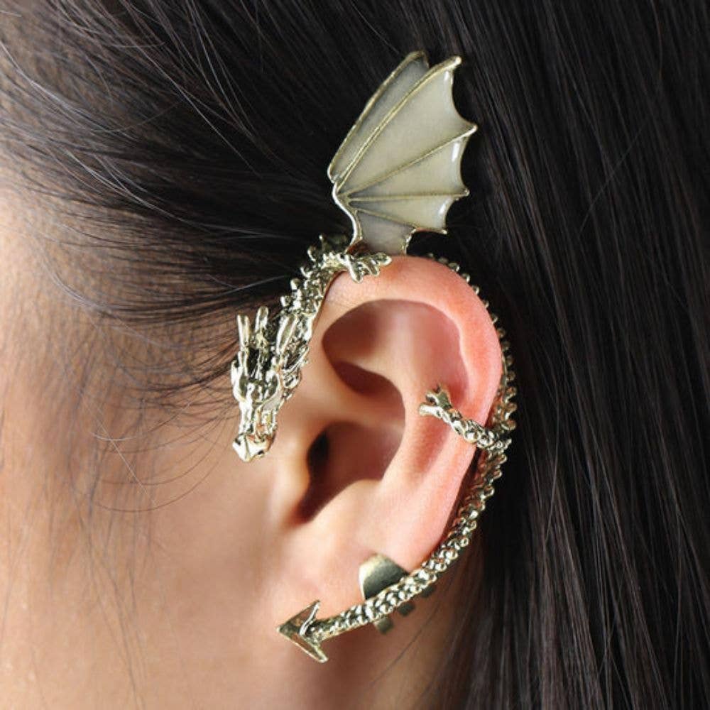Ashlen - Wholesale Cuff/Wrap Earrings - GLOW IN THE DARK DRAGON EAR CUFF3