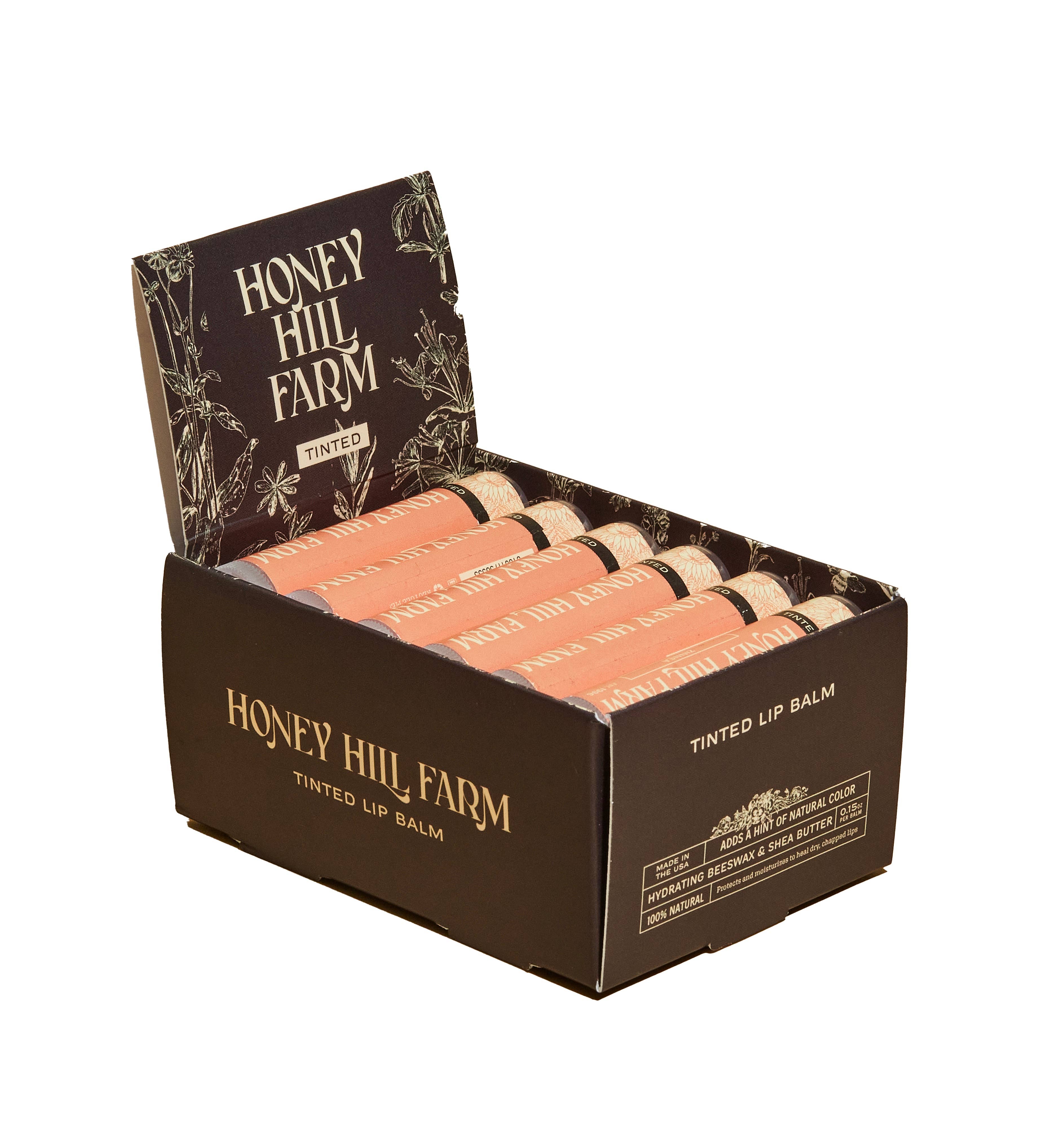 Honey Hill Farm - Wholesale Lip Balm - Tinted Lip Balm - 18pk - Zinnia