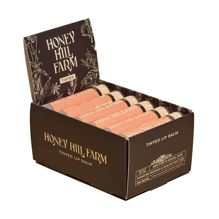 Honey Hill Farm - Wholesale Lip Balm - Tinted Lip Balm - 18pk - Zinnia0