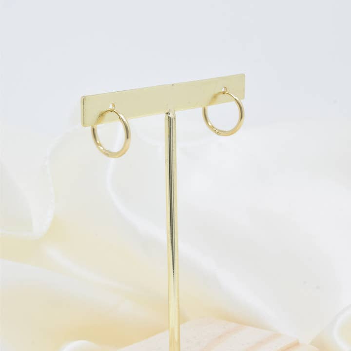 Kapyco - Wholesale Dangle Earrings - Mini steel hoop earrings - BO1002272