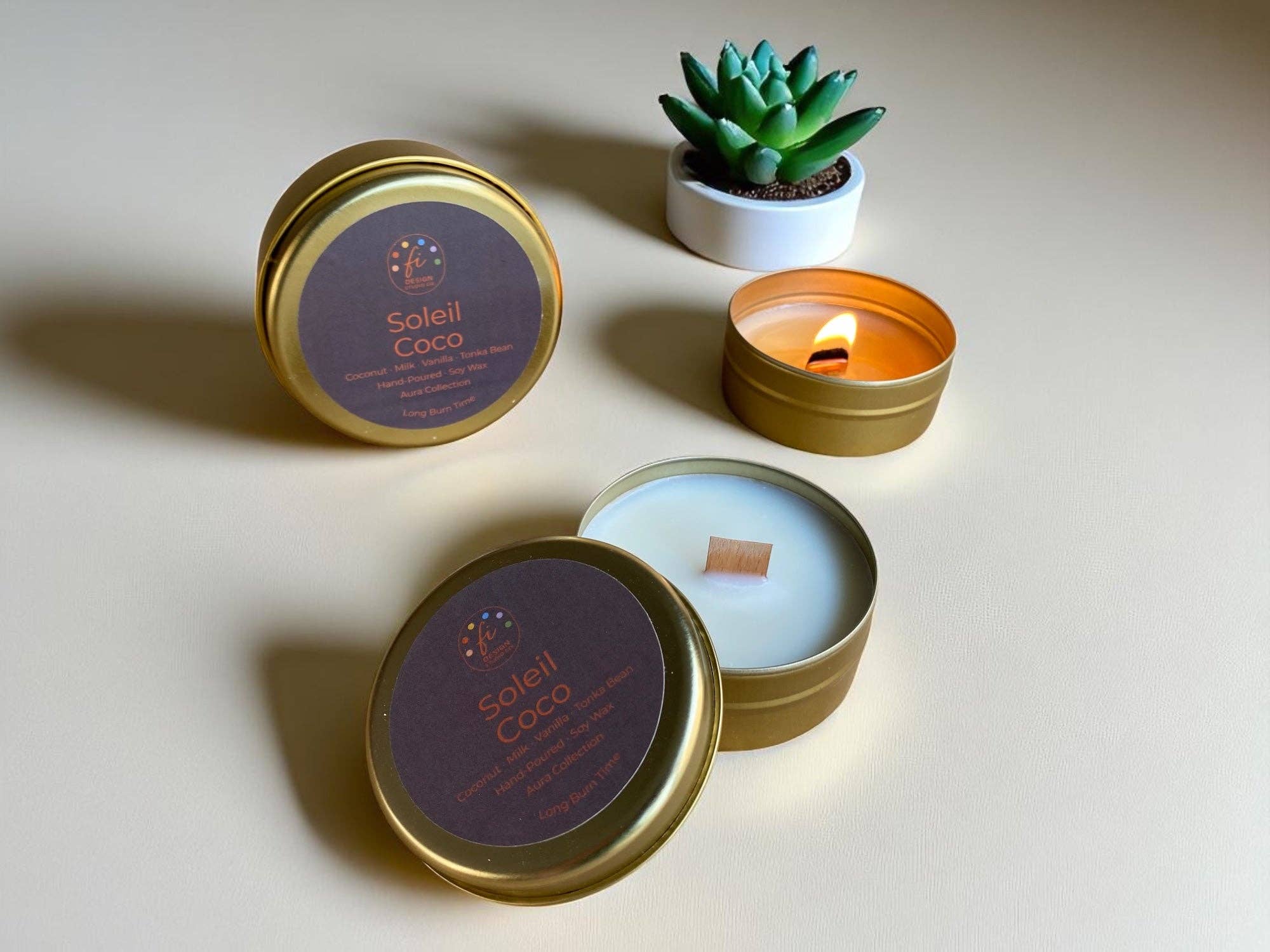 Kupkup HB. - Fi Design Studio Co. - Wholesale Jar/Filled Candle - Aura Collection | Soleil Coco Scented Soy Wax Candle0