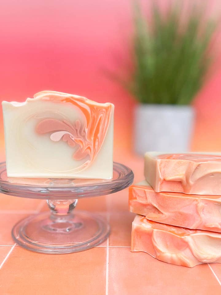 Christmas Handmade Artisan Soap Scented in Juicy Clementine for wholesale by Rushmere Soaps