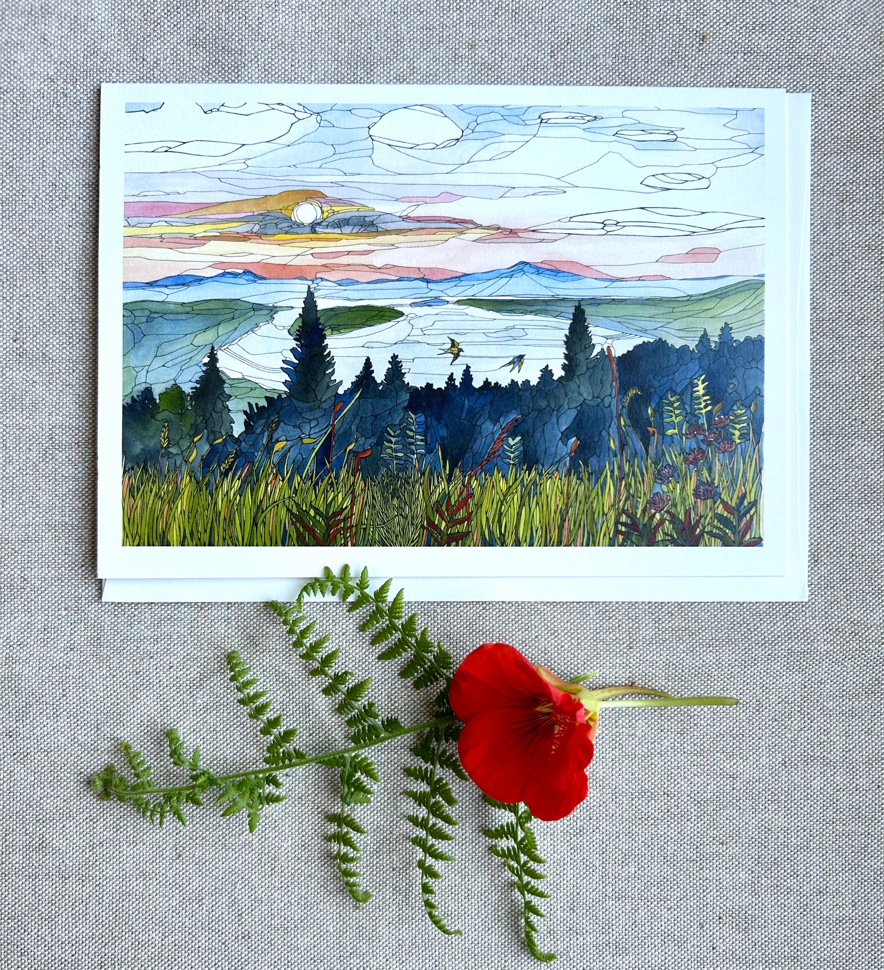 Mattie Rose Art - Vente Carte de vœux classique - Carte de hauteur du terrain1